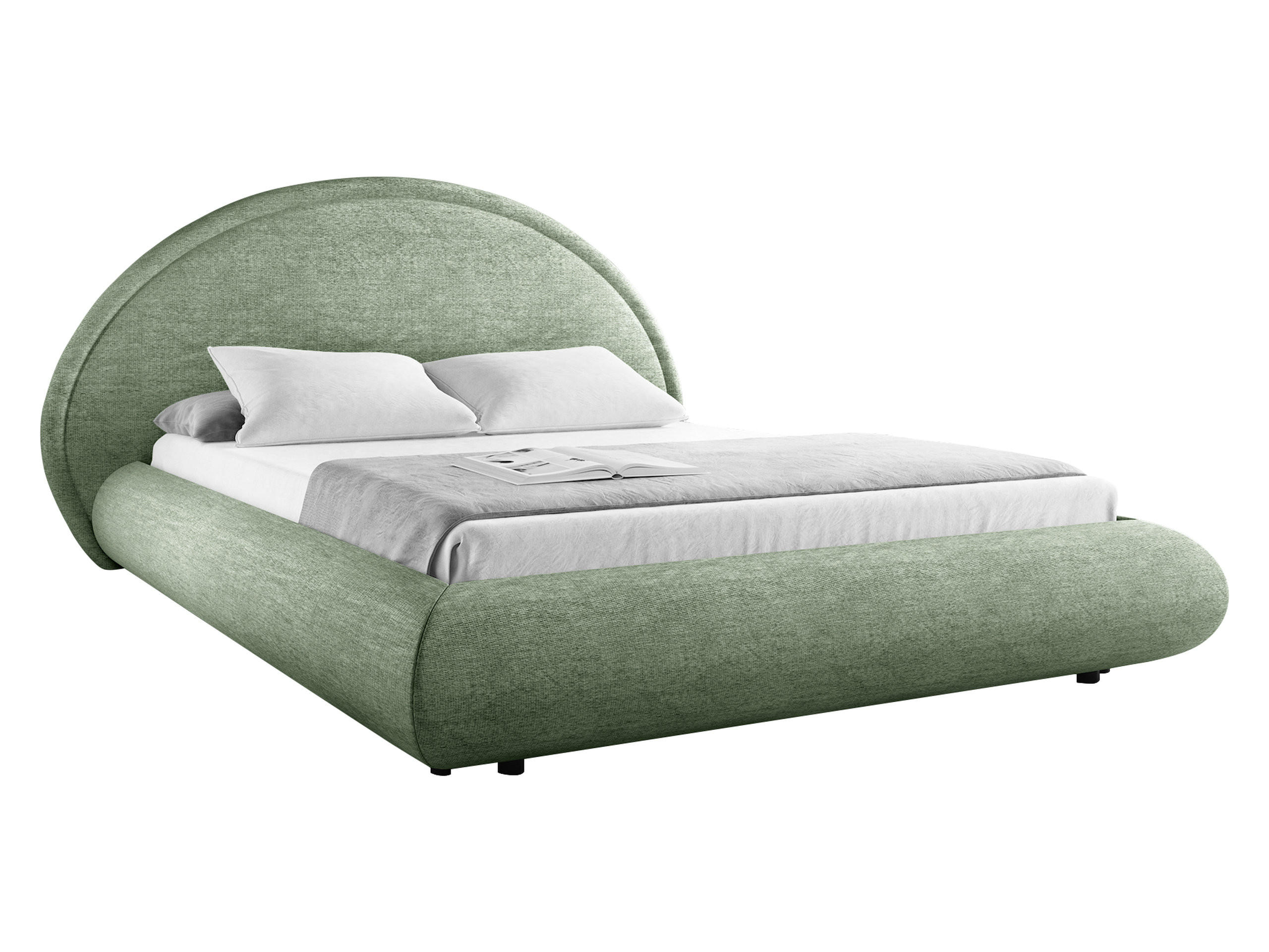 POLSTERBETT Otis - Grün, Holz/Textil (160/200cm) - MIRJAN24
