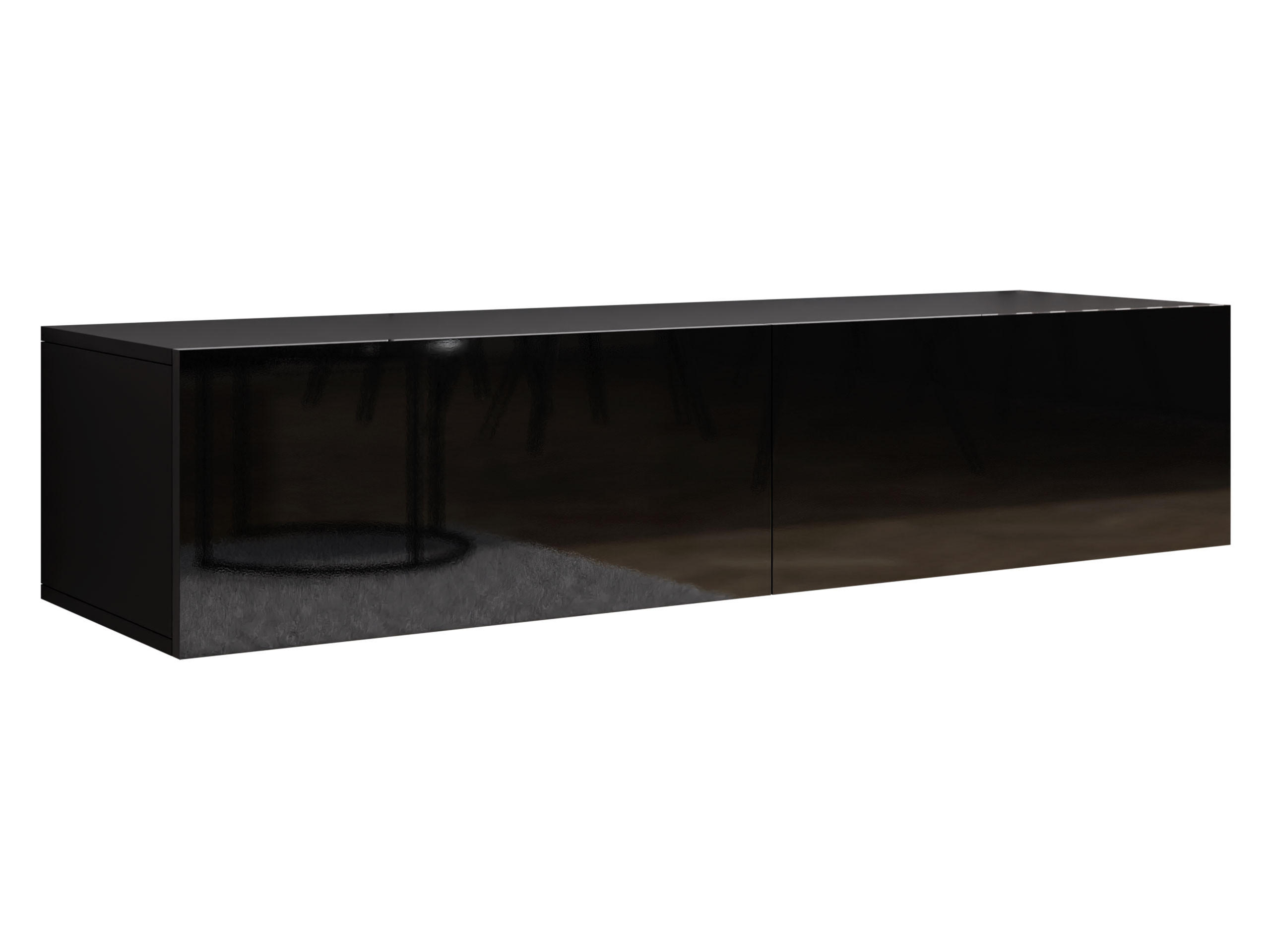 Mirjan24 Tv-Lowboard Schwarz, Schwarz Hochglanz 140x30x40 cm