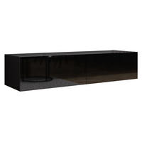 TV-LOWBOARD Vigo 140 - Schwarz Hochglanz/Schwarz, Holzwerkstoff (140/30/40cm) - MIRJAN24