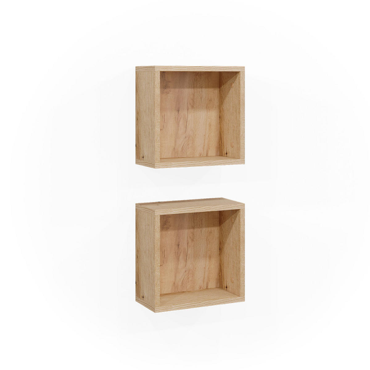 WANDREGAL Rudi Eiche 30 x 30 cm 2er Set - Eichefarben, Holzwerkstoff (30/30/15cm) - Vicco