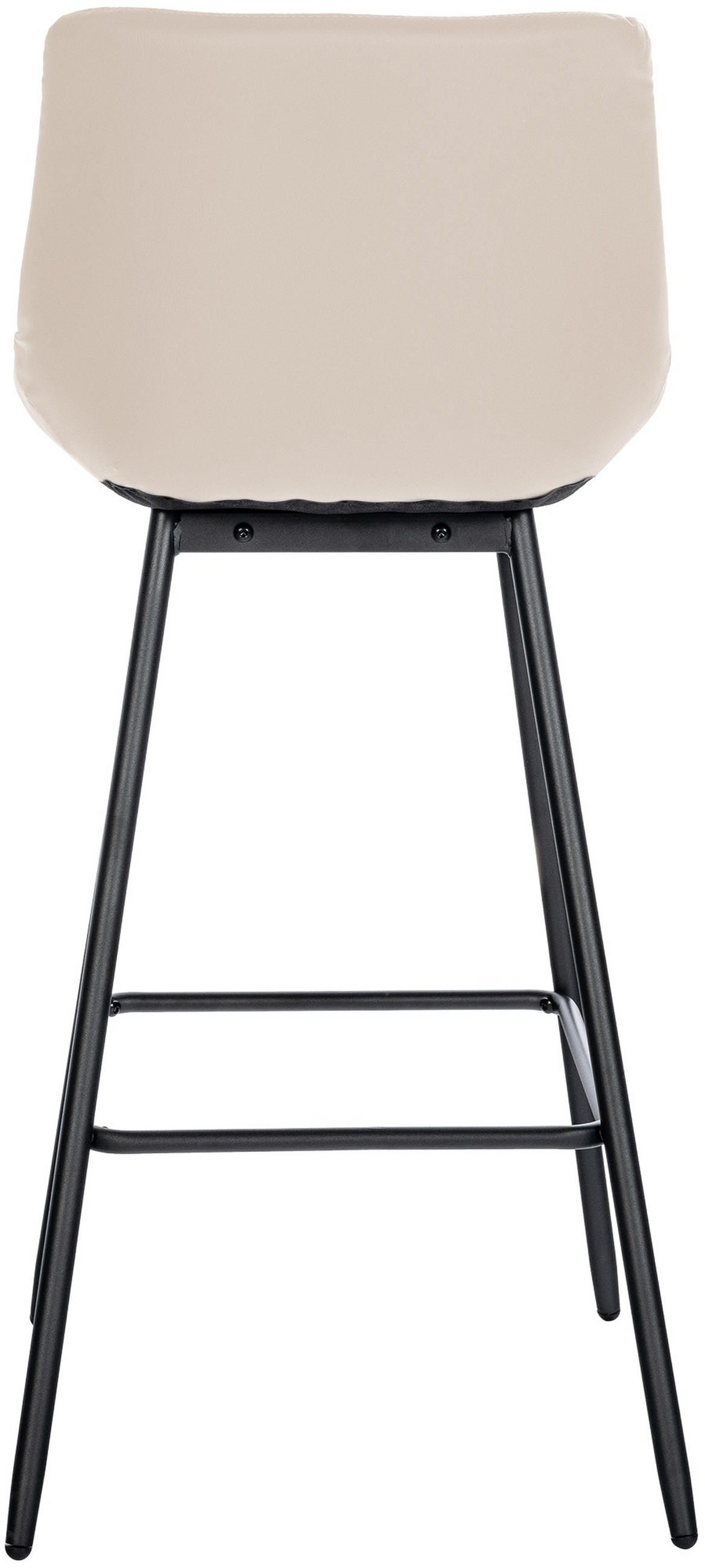 BARHOCKER Lederlook creme - Creme/Schwarz, Textil/Metall (49/104/56cm) - CLP