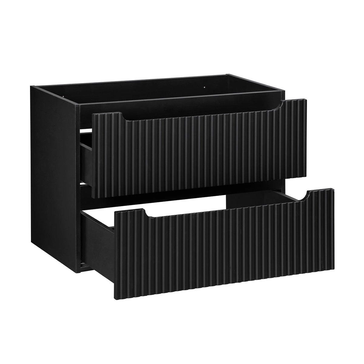 BADMÖBEL 80cm Riva 2er-Set Schwarz - Schwarz, Holzwerkstoff (80/57/40cm) - Petits-meubles