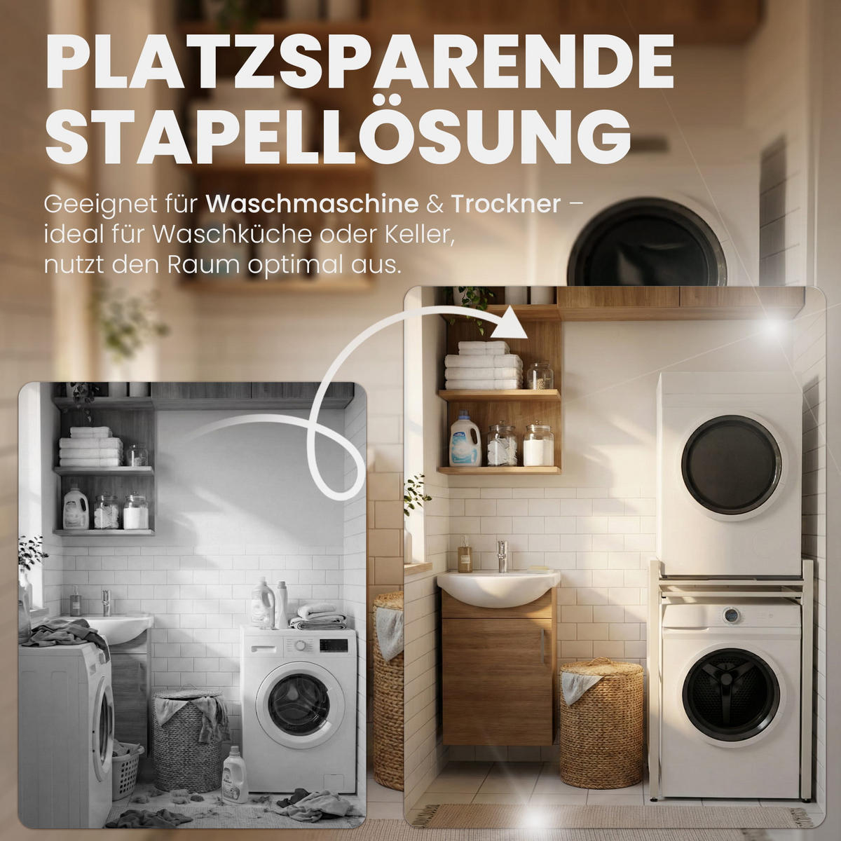 WASCHMASCHINENVERBAU Metall Weiß - Weiß, Metall (73/115/64cm) - CLP