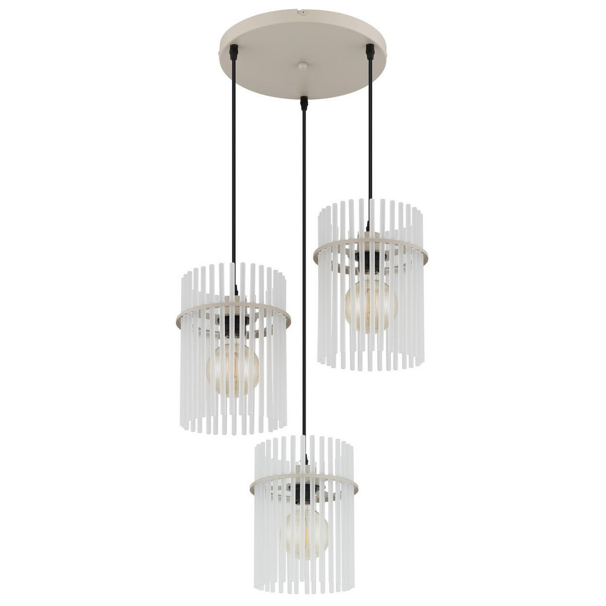 HÄNGELEUCHTE Gorley Metall/Glas Beige, höhenverstellbar - Beige, Glas (47/47/140cm) - Globo Lighting