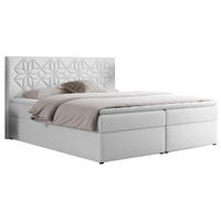 BOXBETT LEILA 140/200 Weiß Kunstleder - H3 - Weiß, Holz/Textil (140/200cm) - MKS