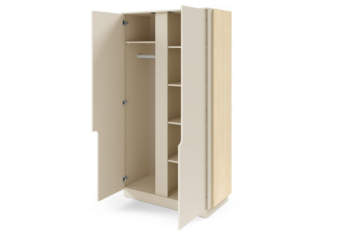 KLEIDERSCHRANK PAURO 01 103/195/52 cm in Eiche Mavelie / Macadamia - Eichefarben/Beige, Holzwerkstoff (103/195/52cm) - Deine Möbel 24