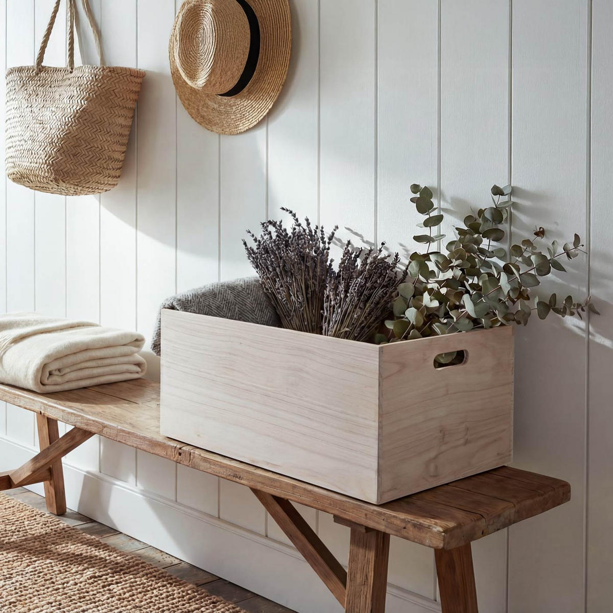 HOLZBOX Beige - Beige, Holz (24/40/60cm) - MCW