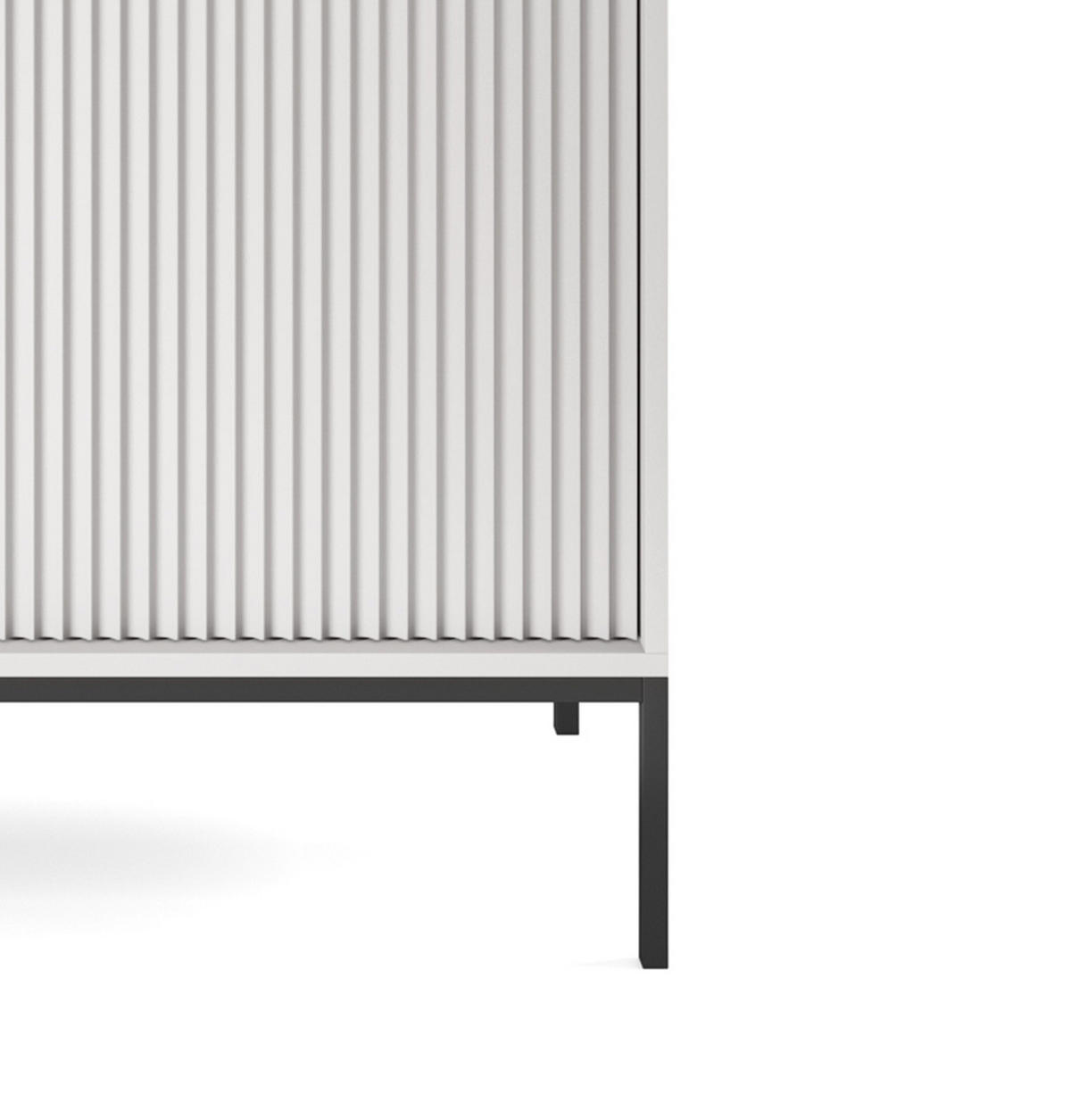 HOCHKOMMODE NOVA Geriffelt, 2-Türen, KOMMODE Schwarz, Schwarze Füße 104x39x cm Grau - Graphitfarben/Schwarz, Holzwerkstoff/Kunststoff (104/125/39cm) - DomoHome