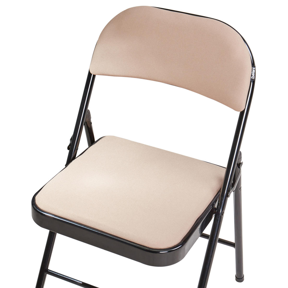 KLAPPSTUHL 4er-Set Metall Beige/Schwarz Sparks - Beige, Metall (45/77/47cm) - Beliani