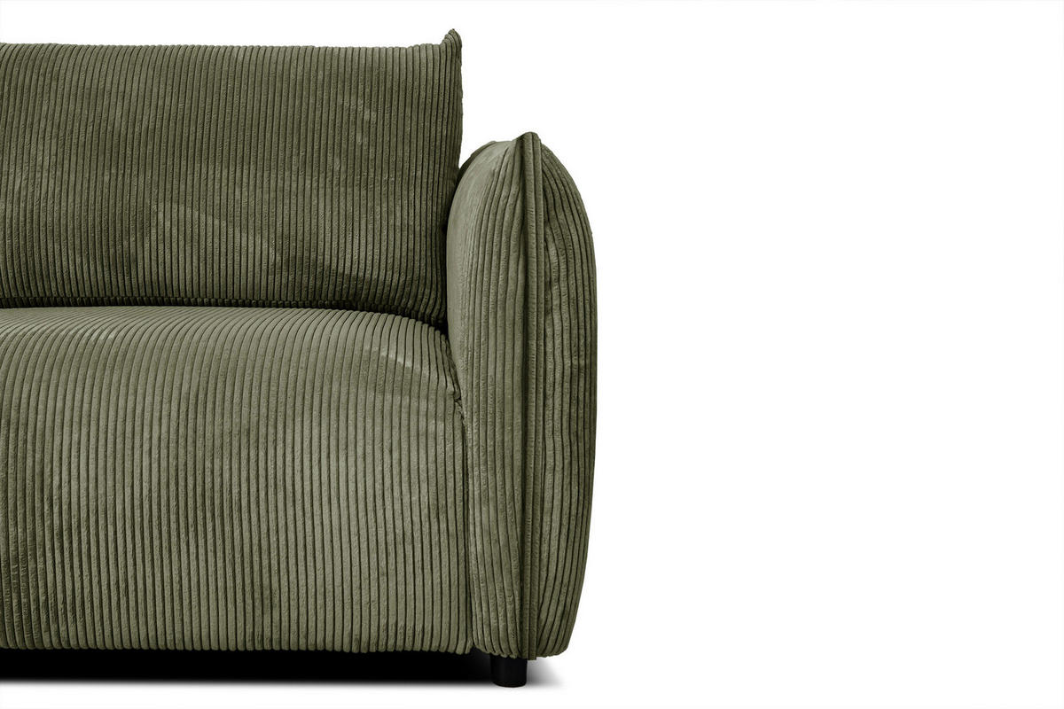 ECKSOFA TAUER 5-Sitzer, olivgrün - Schwarz/Olivgrün, Holzwerkstoff/Kunststoff (174/292cm) - Courtois Laville