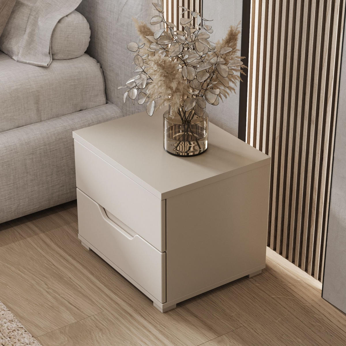 NACHTTISCH Valles Kaschmirgrau 50 cm - Taupe, Holzwerkstoff/Kunststoff (50.1/42/40cm) - Selsey