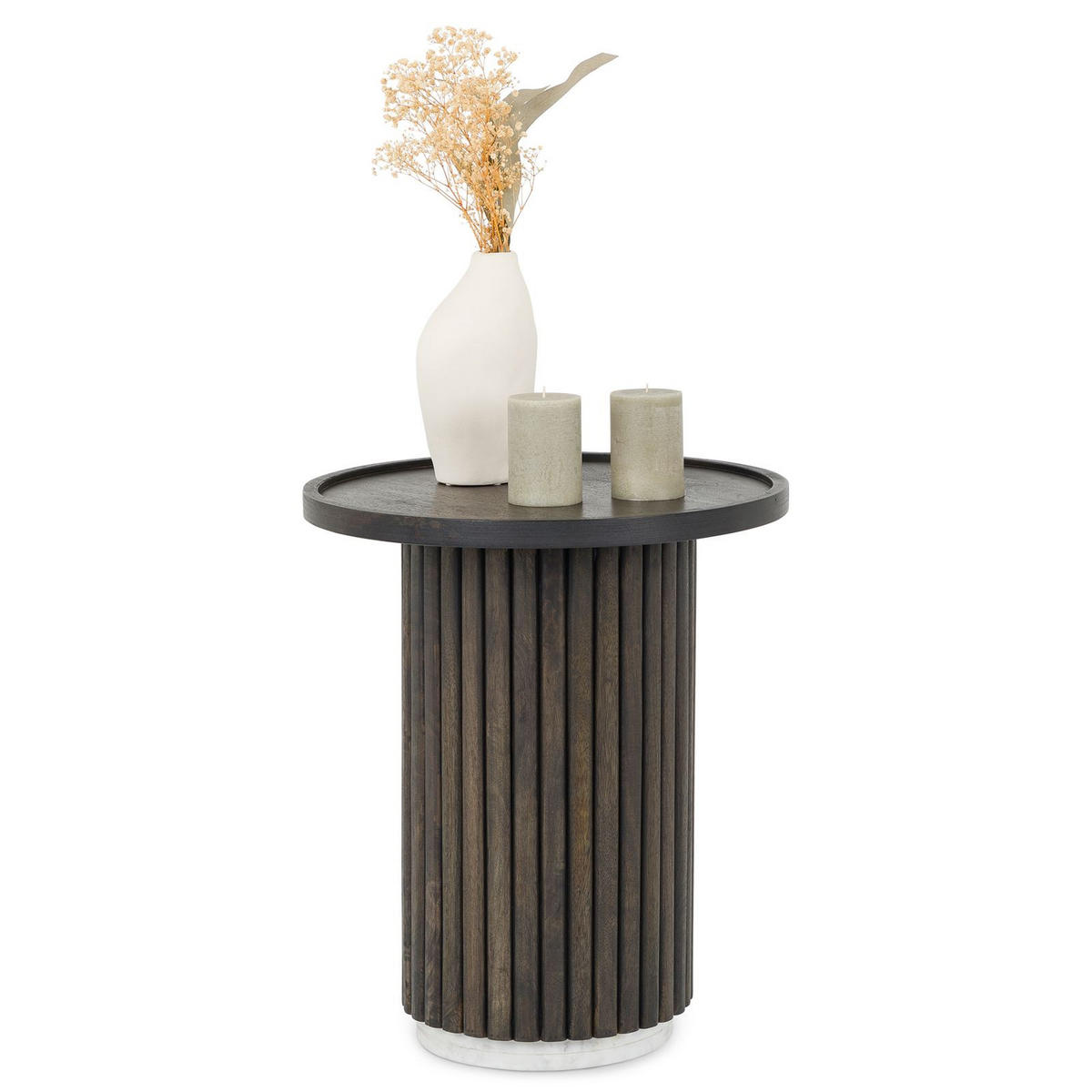 COUCHTISCH SARDA braun/weiß - Braun/Weiß, Naturmaterialien/Holz (46/46/53cm) - IDIMEX