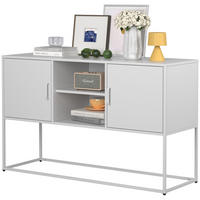 SIDEBOARD 120/40/75 cm, 6 Fächer, weißes Metall mit Pulverbeschichtung, Weiß - Weiß, Metall (120/75/40cm) - Redom