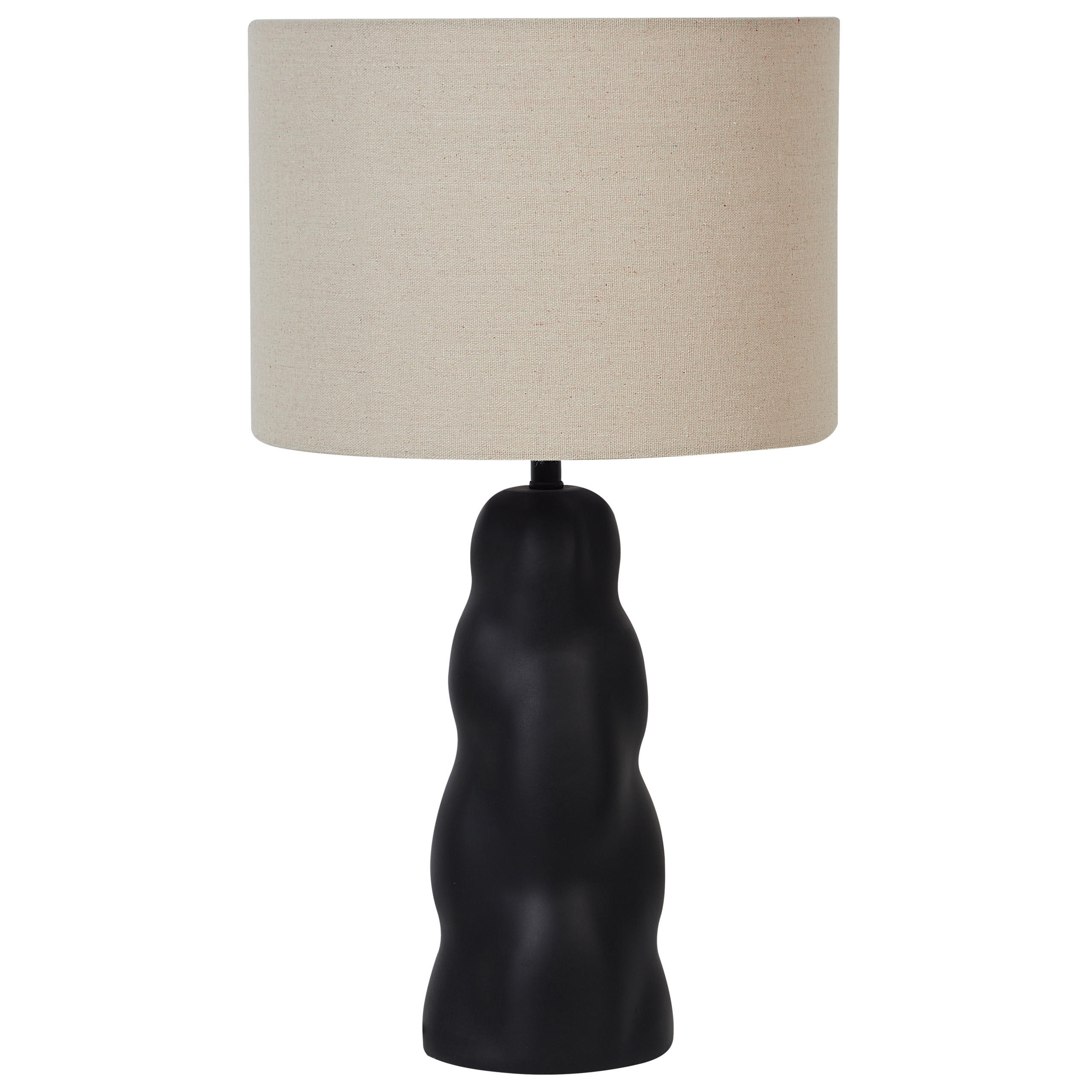 TISCHLAMPE Schwarz Vilar - Beige/Schwarz, Keramik (30/30/51cm) - Beliani