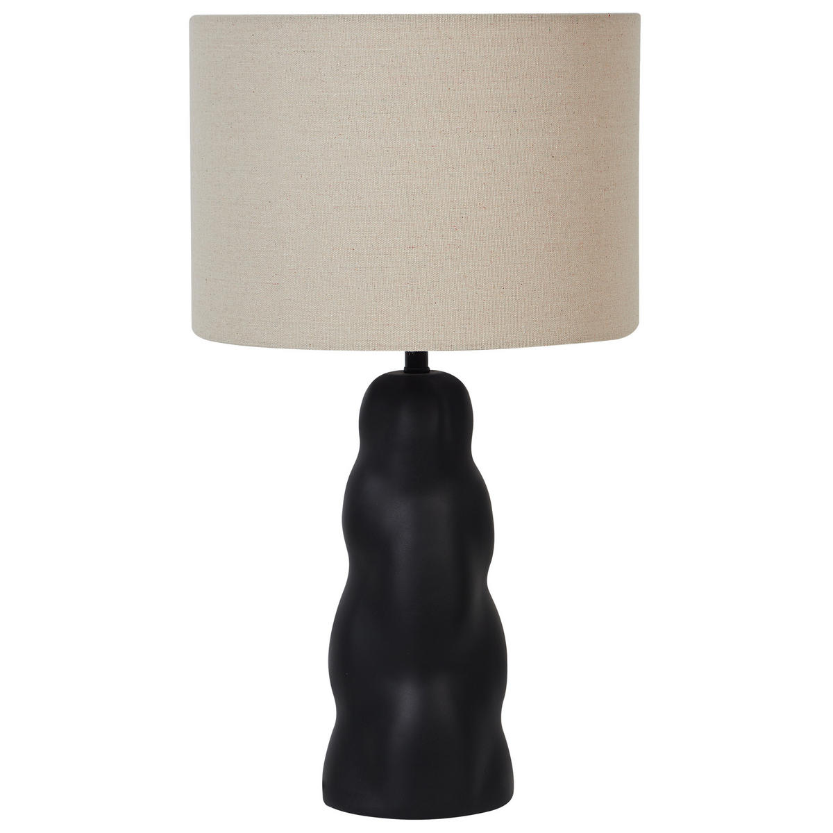 TISCHLAMPE Schwarz Vilar - Beige/Schwarz, Keramik (30/30/51cm) - Beliani