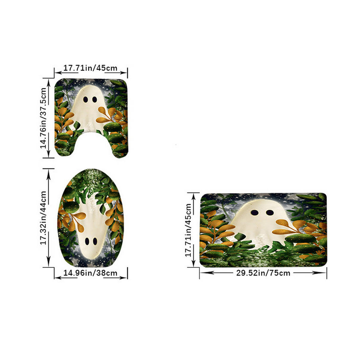DUSCHVORHANG-MATTE Set bedruckt Boden Matte Toilette - Multicolor, Textil (1/1cm) - MCBOSON