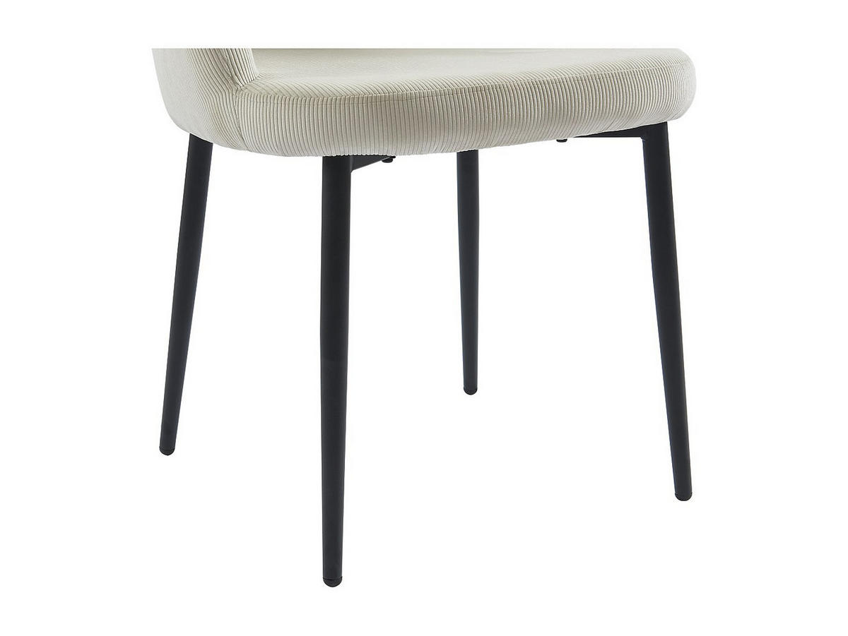 STUHL 2er-Set - Cord & Metall - Cremefarben - CELOLA - Creme, Textil (80/82/59cm) - Vente-Unique