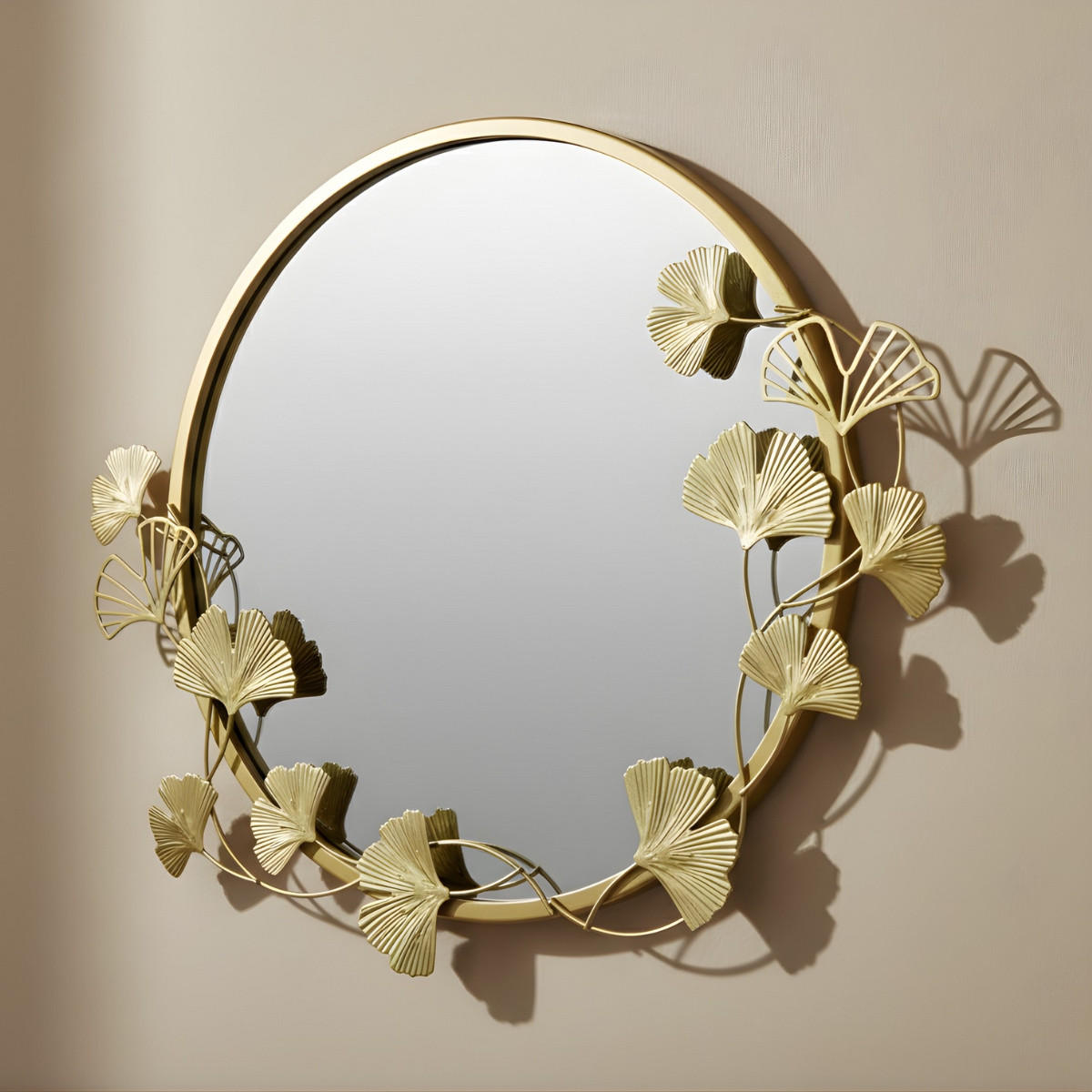 WANDSPIEGEL Sol Ø 50 cm - Goldfarben, Glas (50/50/2cm) - EDAXO