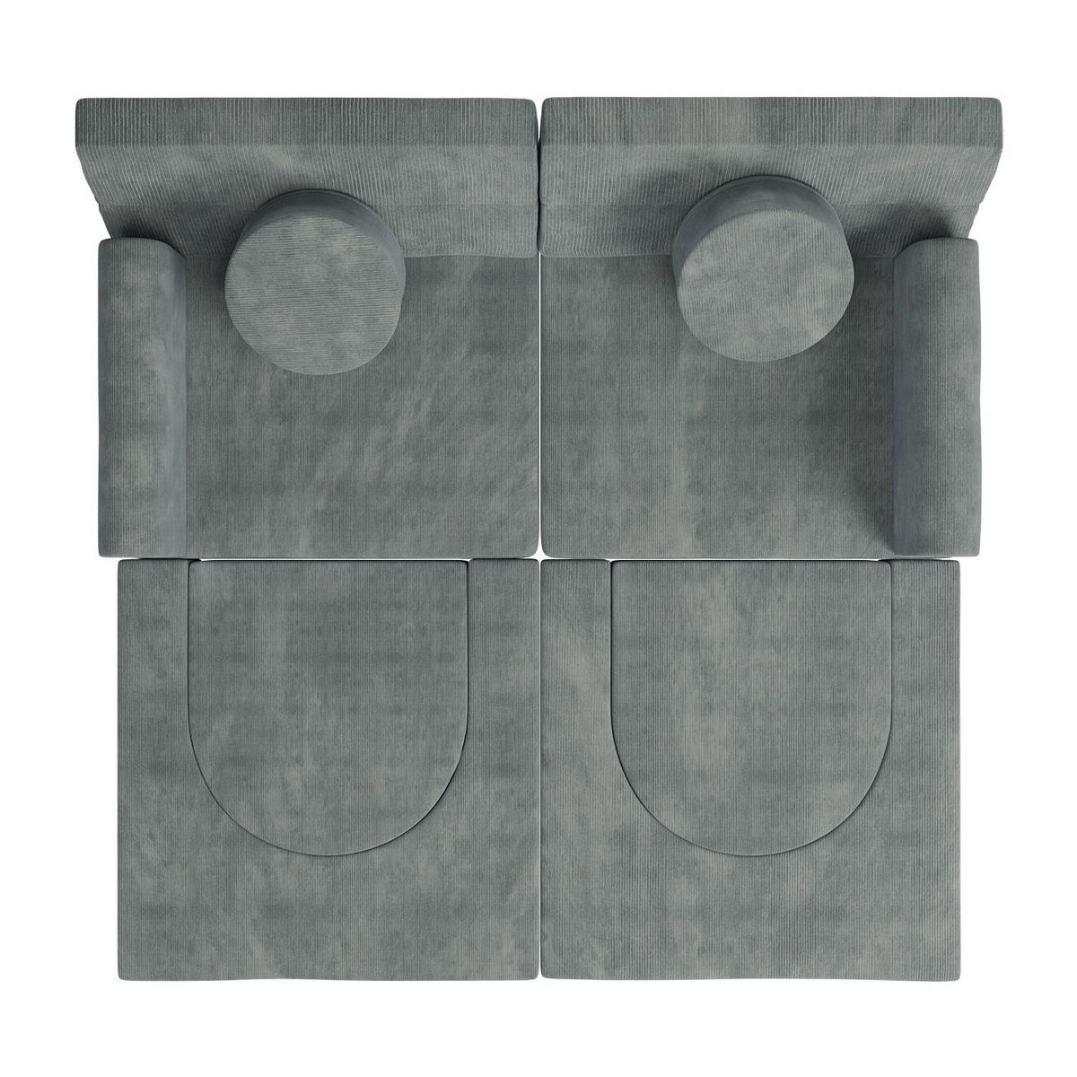 KINDERSOFA Kayo cord hellgrün - Grün, Textil (150/50/75cm) - Juskys