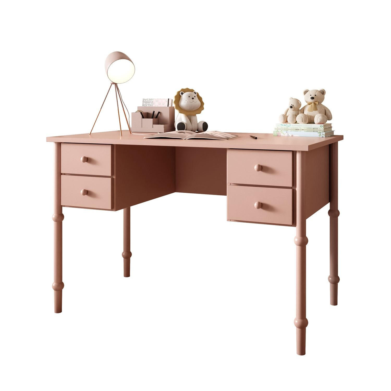 KINDERSCHREIBTISCH BABUSHKA, Natürlich Rosa - Rosa, Holzwerkstoff (113/75/65cm)