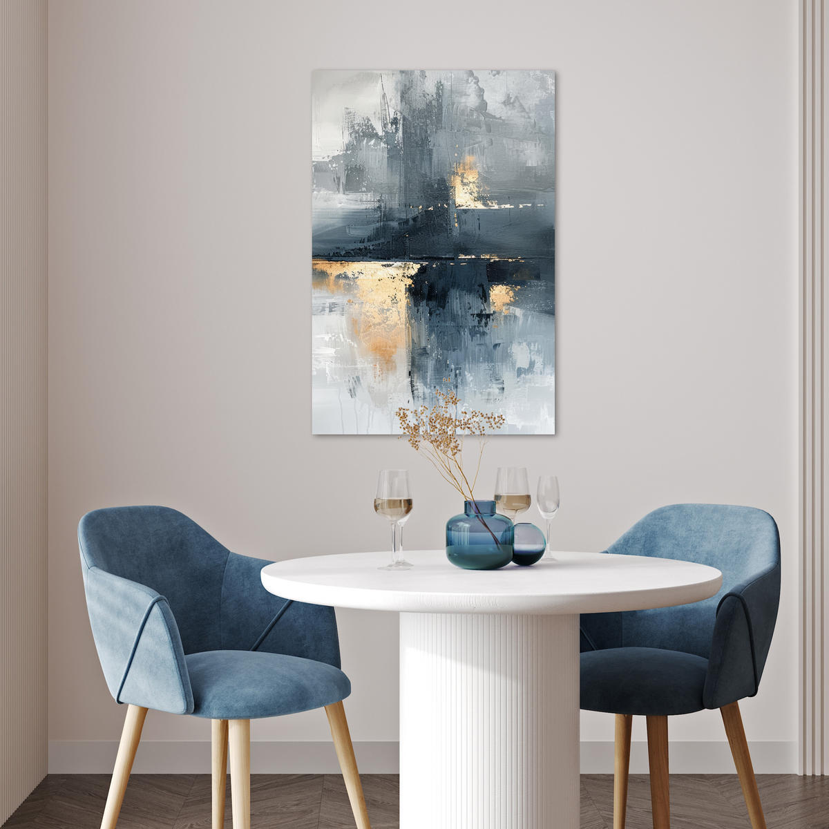 POSTER Kunst - Grau - Gold - Abstrakt 40x60 cm - Dunkelgrau, Papier (40/60/0.1cm) - MuchoWow