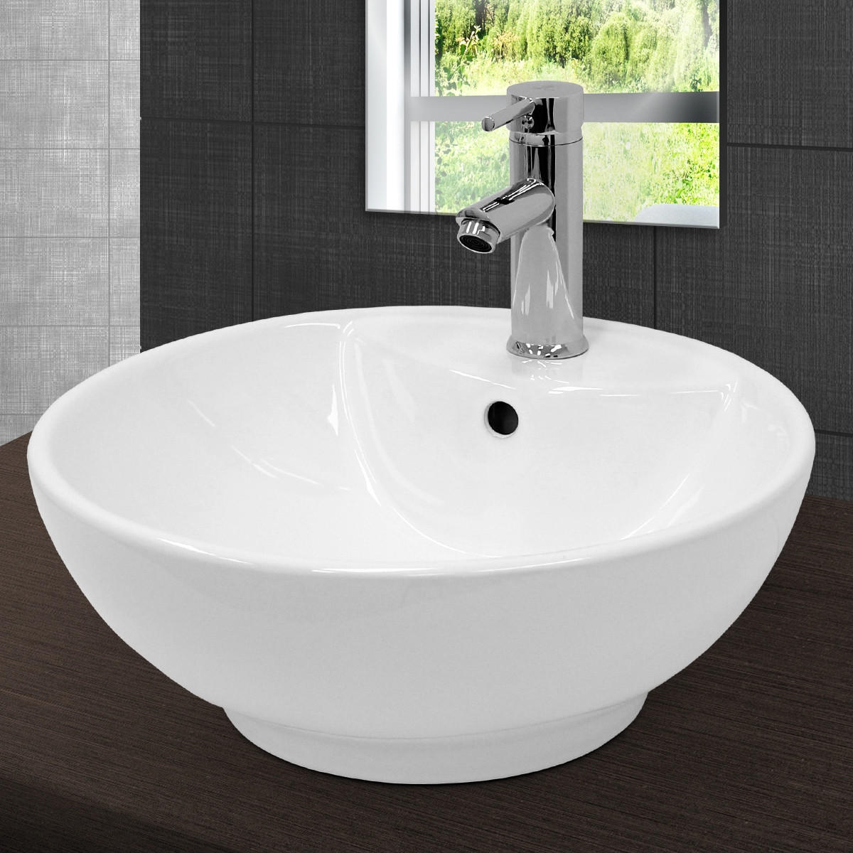 WASCHBECKEN - Weiß, Keramik (45.5/18.5/45.5cm) - ECD-Germany