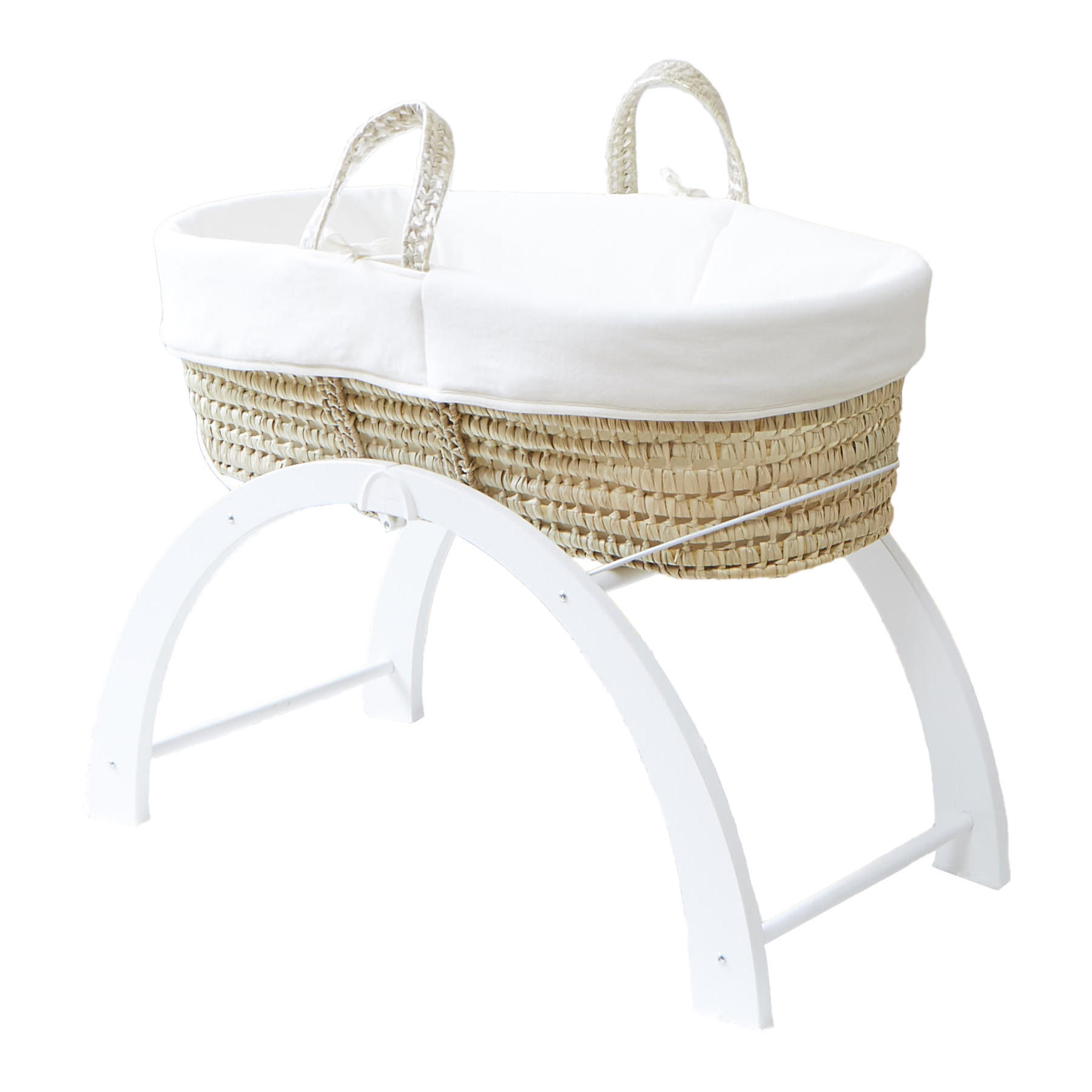 BABYTRAGEKORB mit umdrehbarem Gestell weiss - Weiß, Naturmaterialien (29/78cm) - Premiers Moments