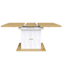ESSTISCH ausziehbar mit Stauraum, MDF & Metall, 110(140)/70/76,5 cm, Weiß - Weiß, Holzwerkstoff (110/70/76.5cm) - Redom