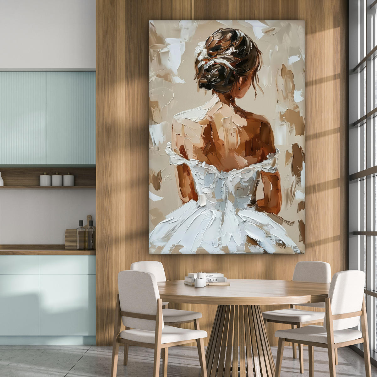 LEINWANDBILD Frau - Farbe - Abstrakt - Beige - Modern Deko Groß 90x140 cm - Sandfarben, Textil (90/140cm) - MuchoWow