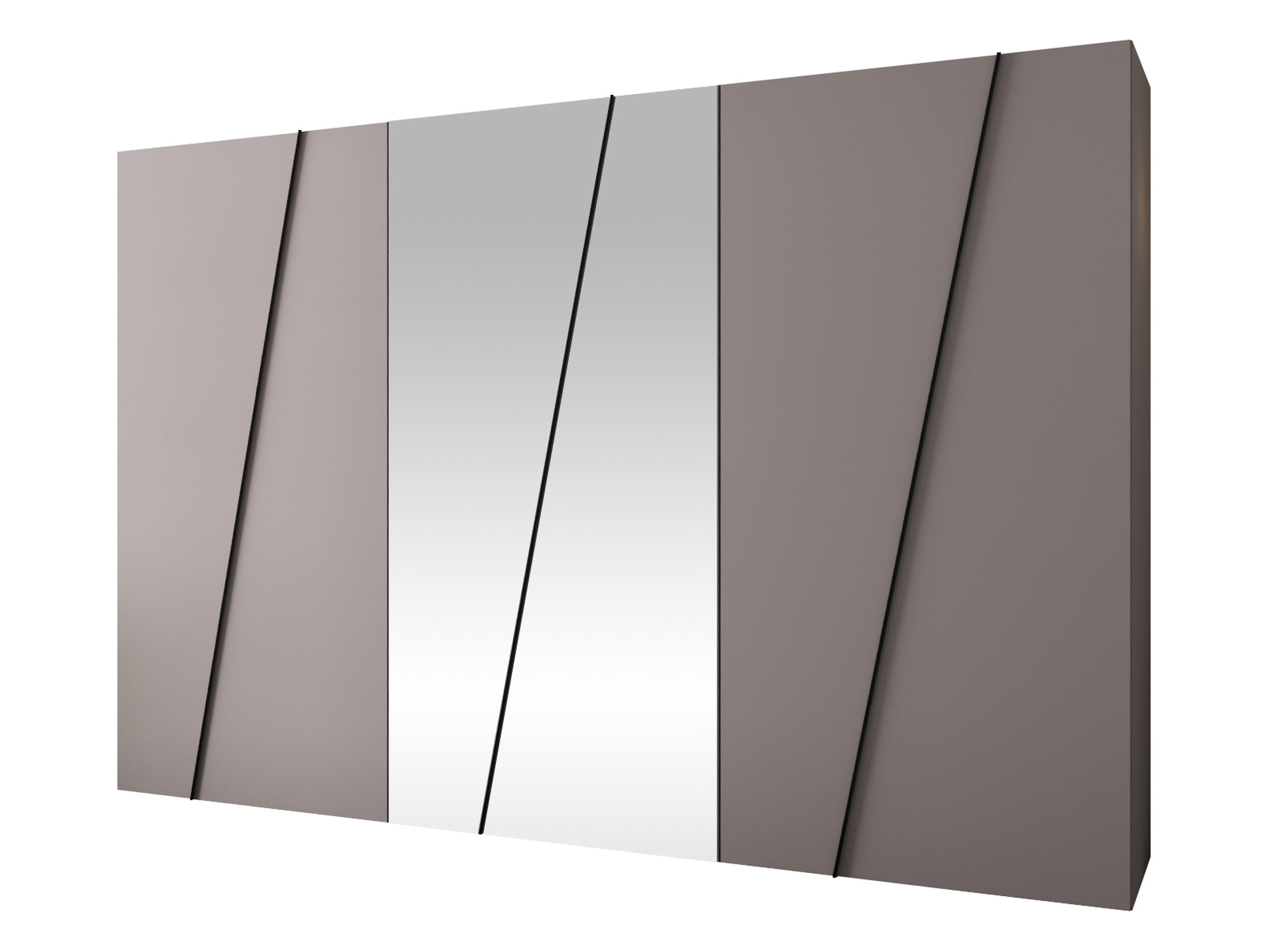 DREHTÜRENSCHRANK Zen 2L 300 cm - Kaschmir/Schwarz, Holzwerkstoff/Kunststoff (300/202/50cm) - MIRJAN24