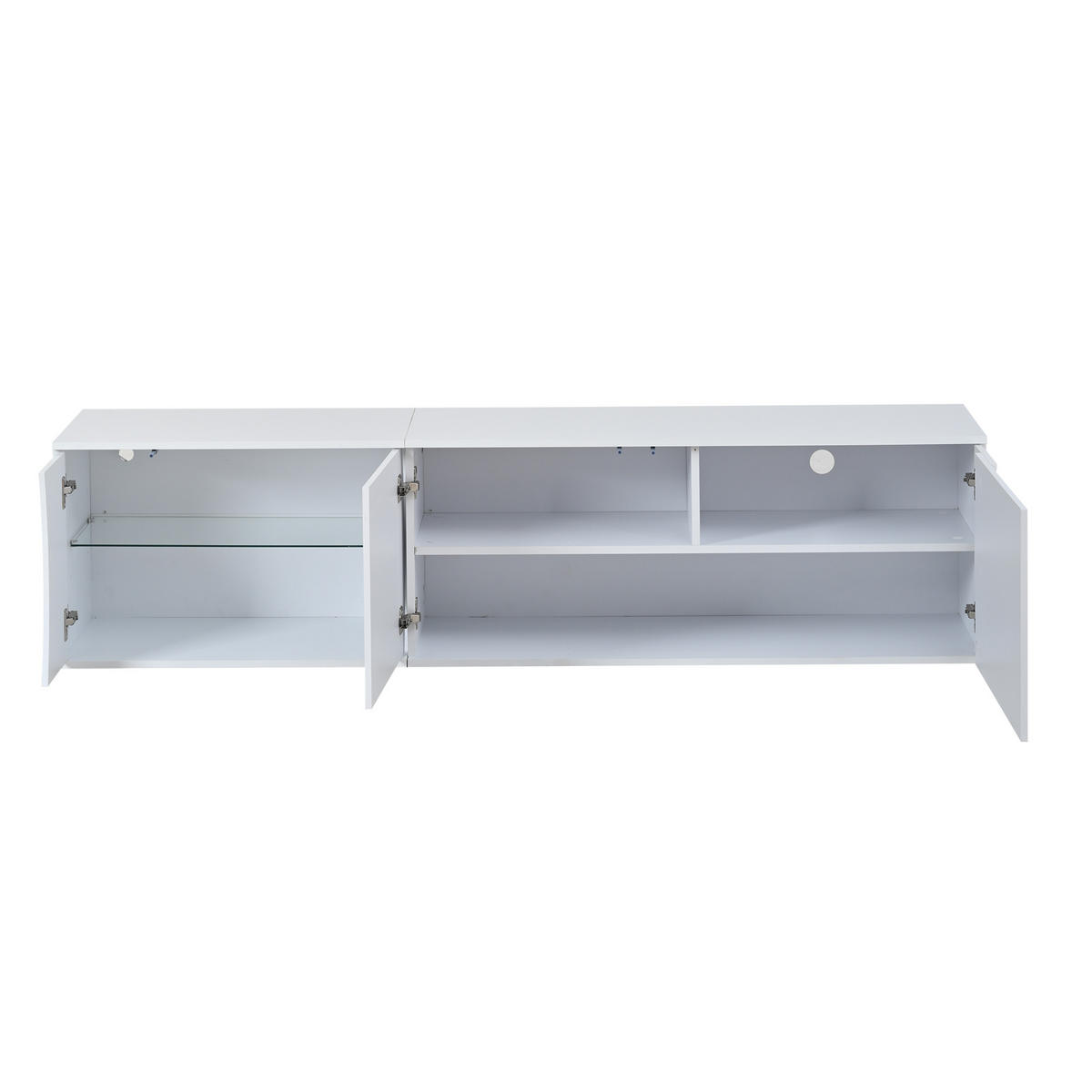TV-ELEMENT 180/40/45 cm Weiß mit 3 Schranktüren - Weiß, Holz (180/45/40cm) - Oxeza