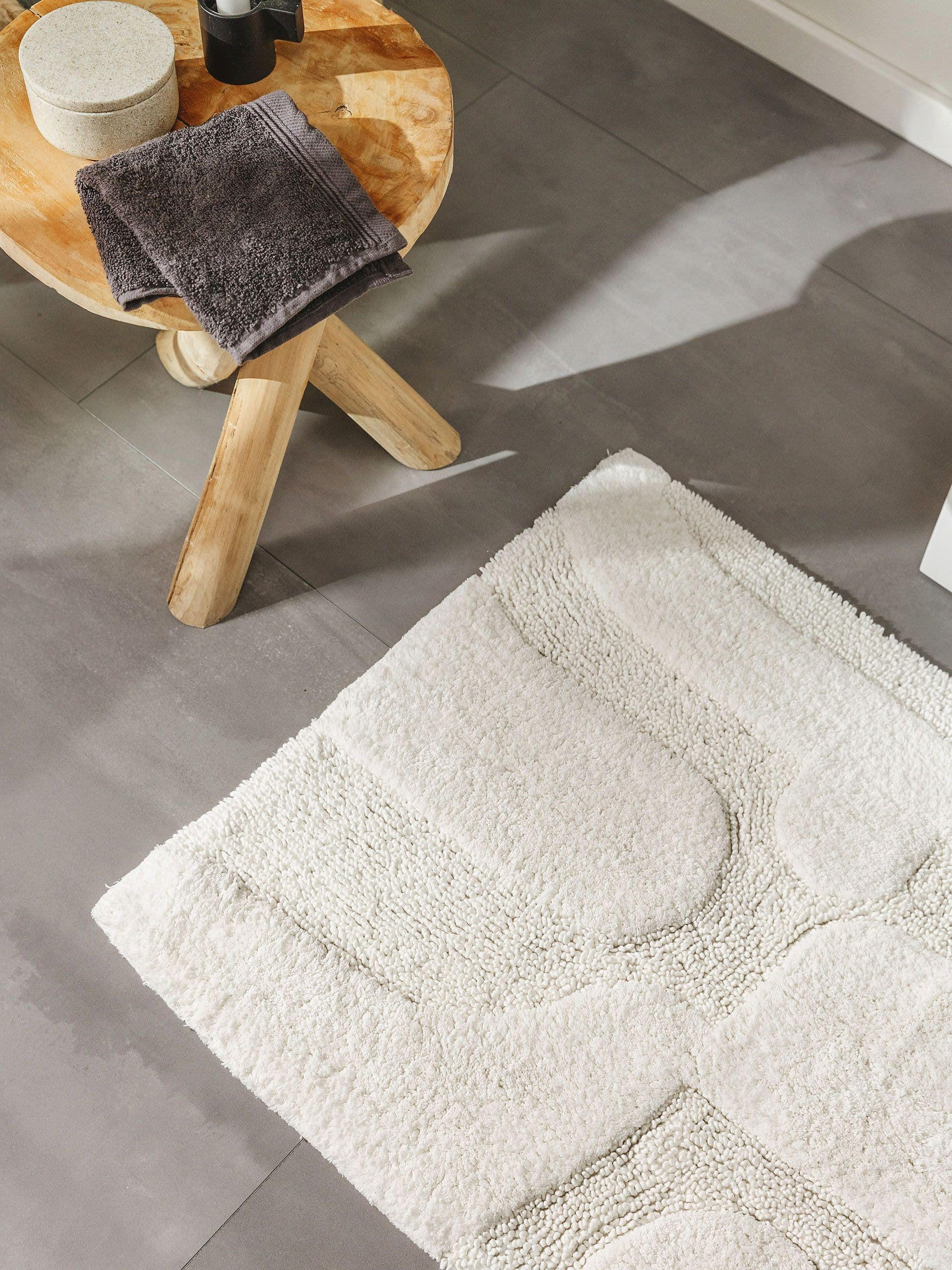 Thumbnail - benuta Nest Badematte, Weiß, Textil, Abstrakt, Rechteckig, 60x100 cm, Oeko-Tex® Standard 100, Badtextilien, Badematten