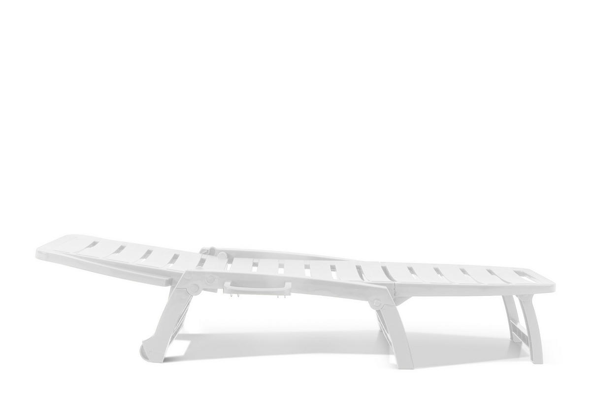 SONNENLIEGE BURRA 2-tlg, Weiß - Weiß, Kunststoff (64/87/146cm) - KONSIMO®