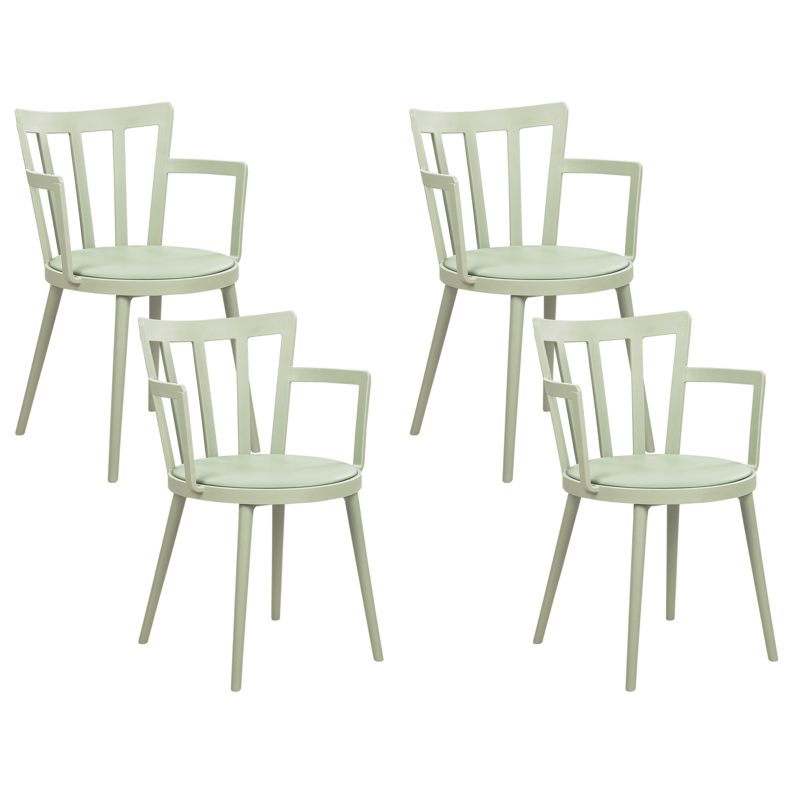 ESSZIMMERSTUHL 4er-Set Kunststoff Hellgrün Morill - Grün, Kunststoff (45/77/52cm) - Beliani