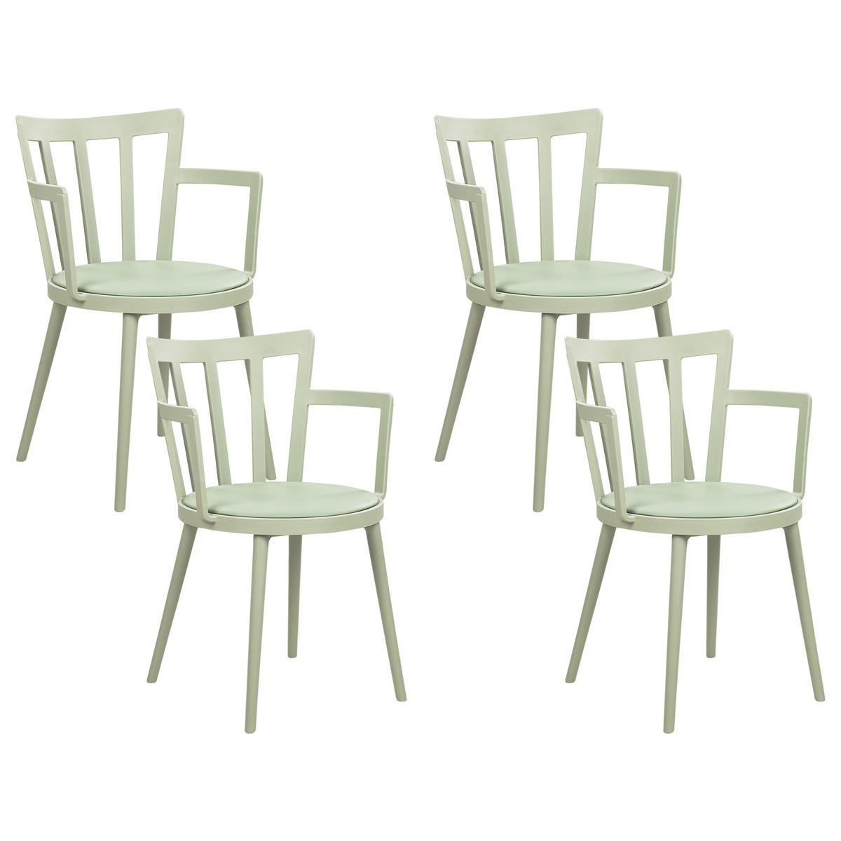 ESSZIMMERSTUHL 4er-Set Kunststoff Hellgrün Morill - Grün, Kunststoff (45/77/52cm) - Beliani