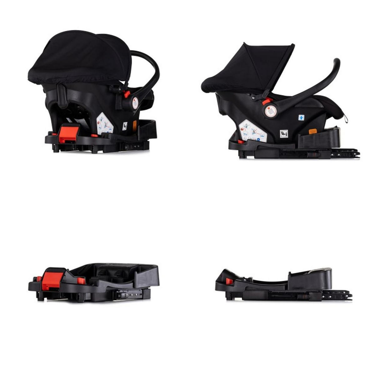 BABYSCHALE SET Vista schwarz Station Vista i-Size (40-87cm) verstellbar - Schwarz, Kunststoff (43/56/60cm) - Chipolino
