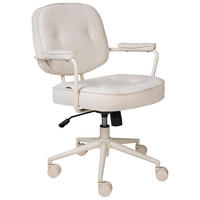 SCHREIBTISCHSTUHL Stoff Cremeweiß Paramus - Weiß, Kunststoff (60/81/65cm) - Beliani
