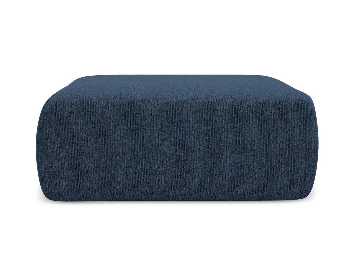POUF Chenille Stoff Blau - Blau/Schwarz, Kunststoff/Textil (102/40/62cm) - Makamii