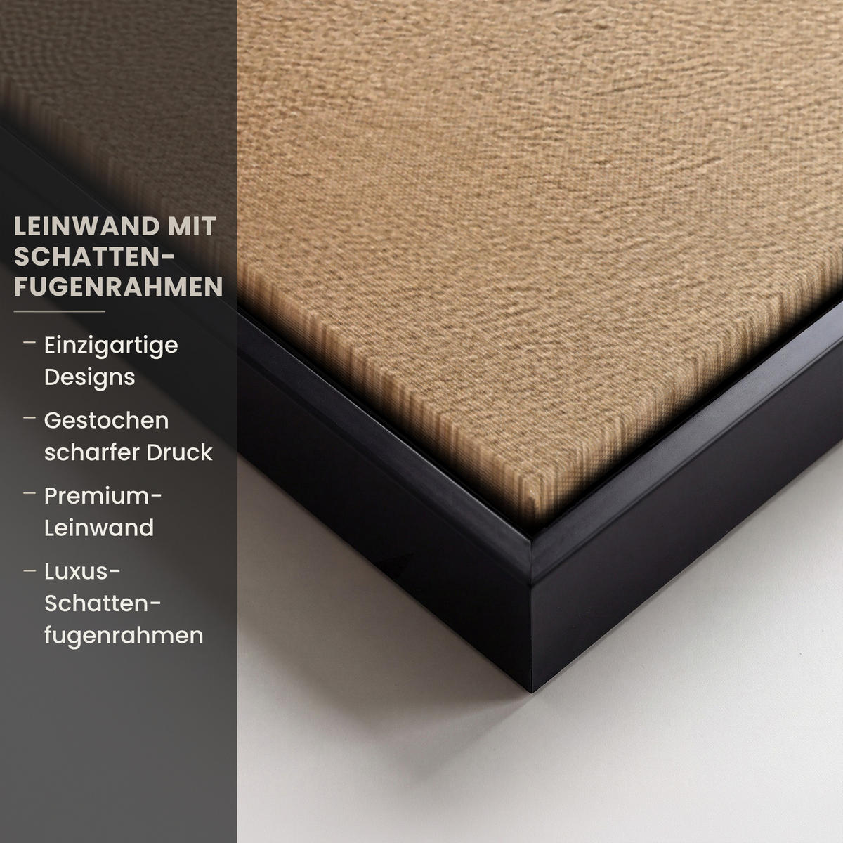 LEINWAND Bilder mit Rahmen - Beige - Natur - Abstrakt - Modern - 90x90 - Beige, Textil (90/90cm) - MuchoWow