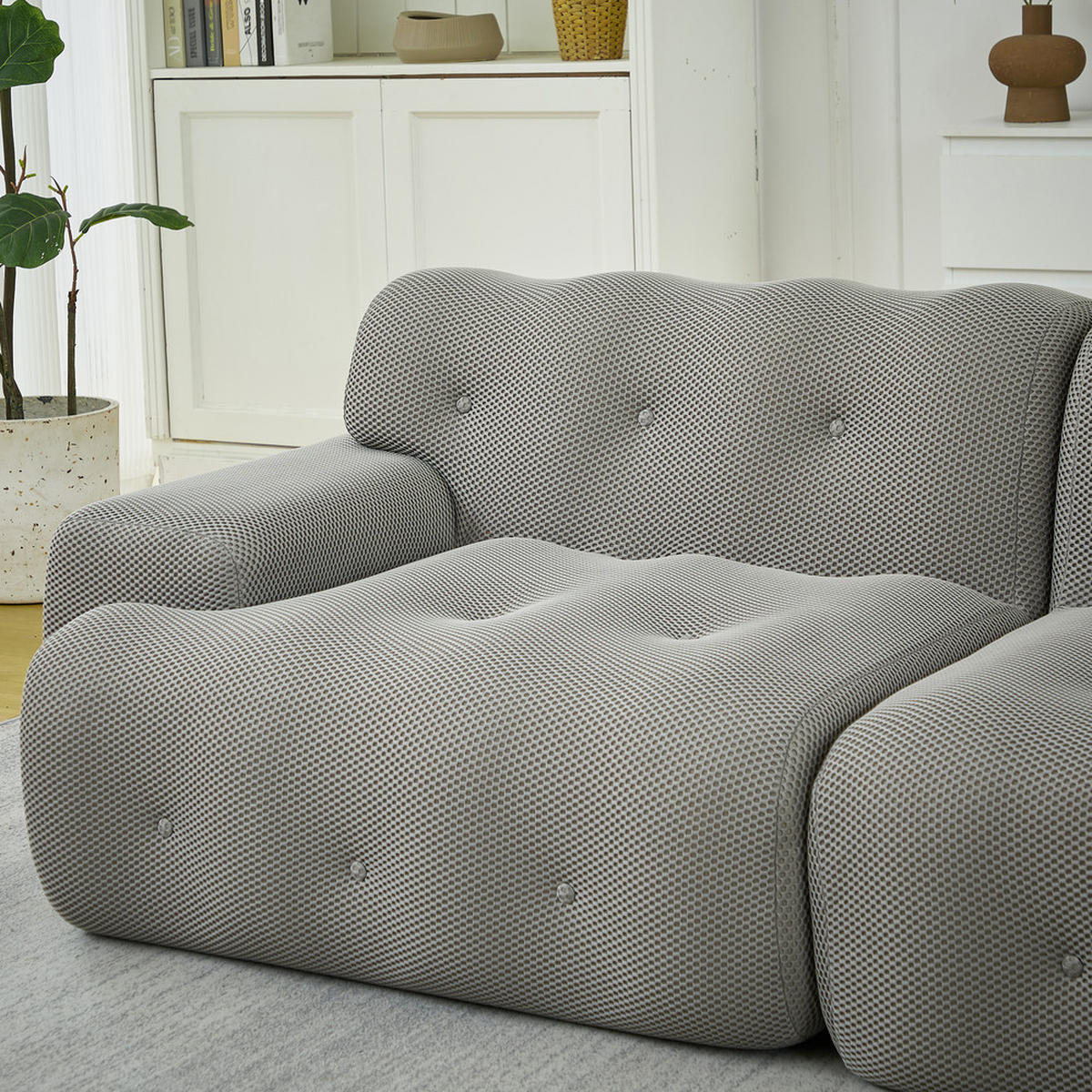 2-SITZER-SOFA Geschwungen 224cm Grau - Grau, Textil (104/66/224cm) - Raelunyi