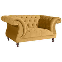 CHESTERFIELD Sessel Kaylin Samtvelours mais - Currygelb, Kunststoff (100/80/167cm) - 58aufmkessel