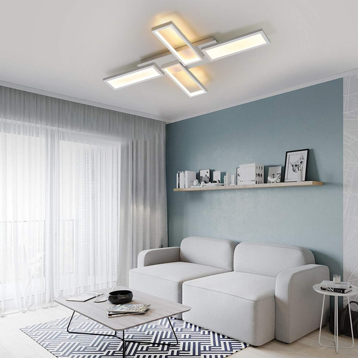 LED DECKENLEUCHTE Creglingen 82.7/54.5/5.6 - Weiß, Metall (82.7/54.5/5.6cm) - Nettlife