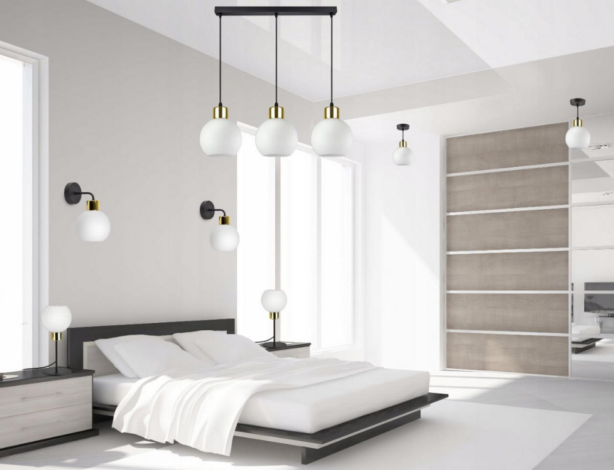PENDELLEUCHTE Milano Glas - Goldfarben/Schwarz, Glas/Metall (14/55/80cm) - kiki design