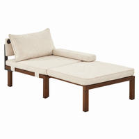 SCHLAFSESSEL 2-in-1 ausziehbar Velvet Beige mit USB Type-C - Beige, Holz (82/79/176cm) - Meubliv
