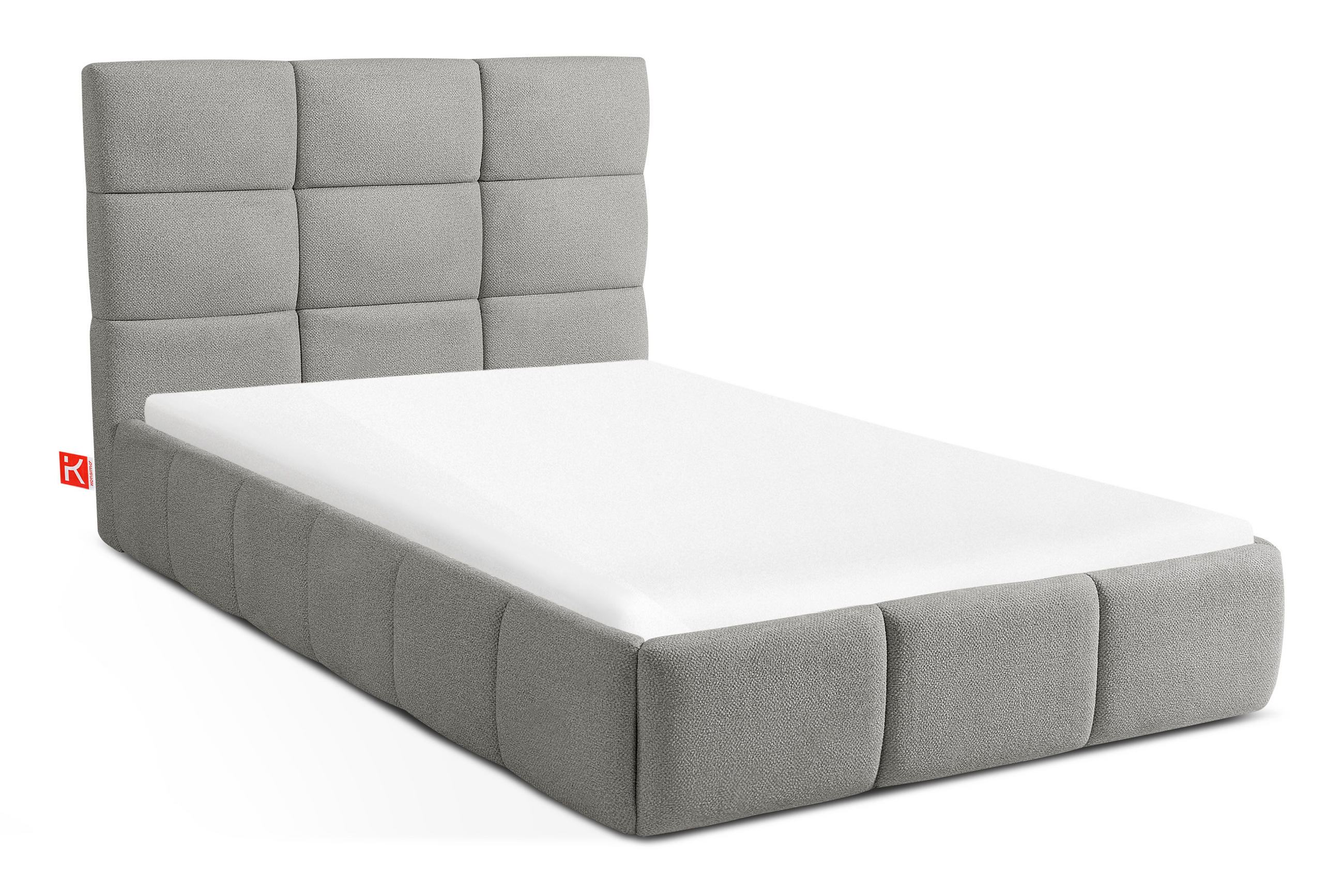 POLSTERBETT ALTOS Einzelbett, Bouclé, grau - Grau, Holz/Holzwerkstoff (120/200cm) - KONSIMO®