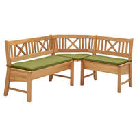 ECKBANK Delbin 139 x 179 x 87 Massivholz Wildeiche geölt/Grün - Wildeiche/Grün, Holz (179/139cm) - 58aufmkessel