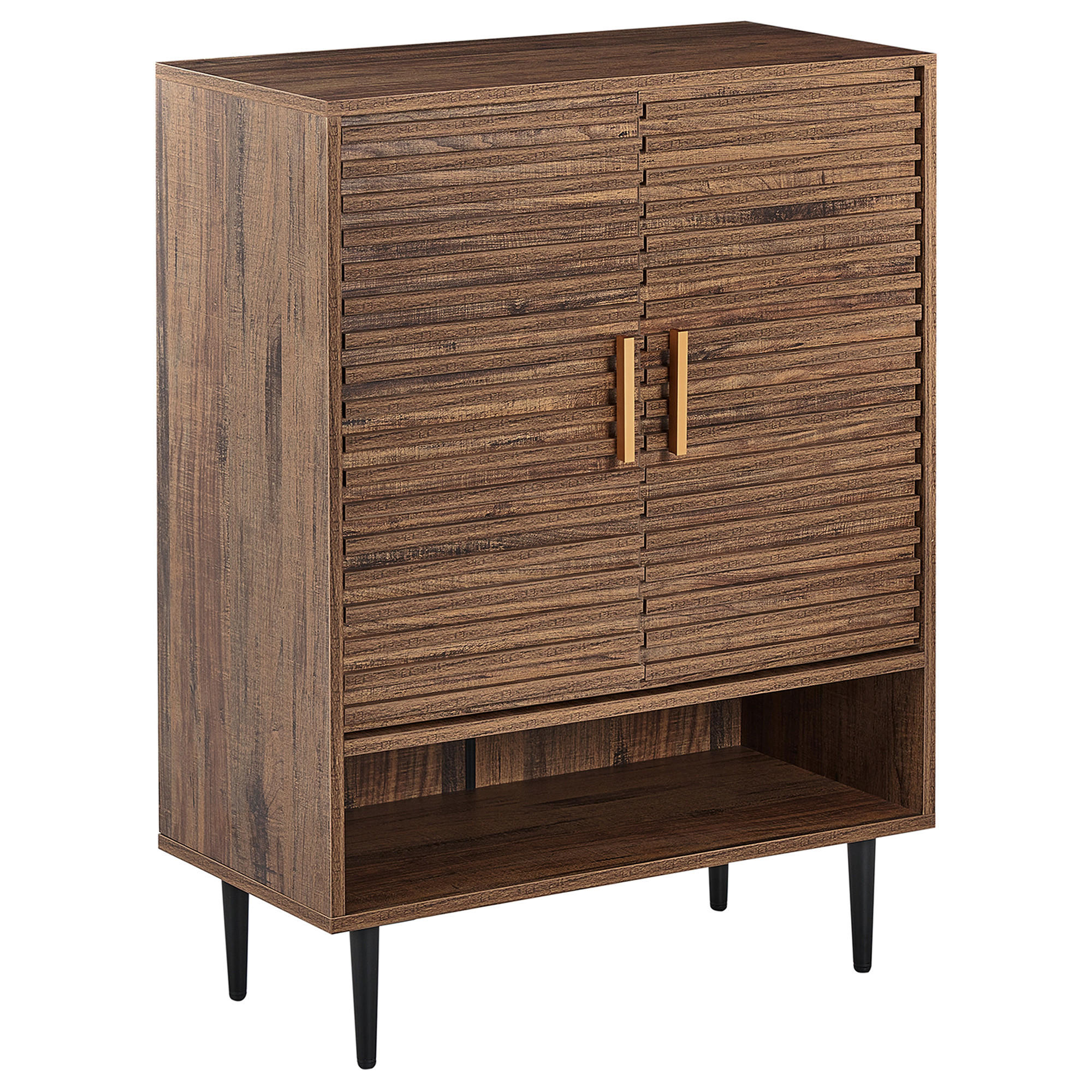 Beliani Schuhschrank Braun, Schwarz 70x93x35 cm