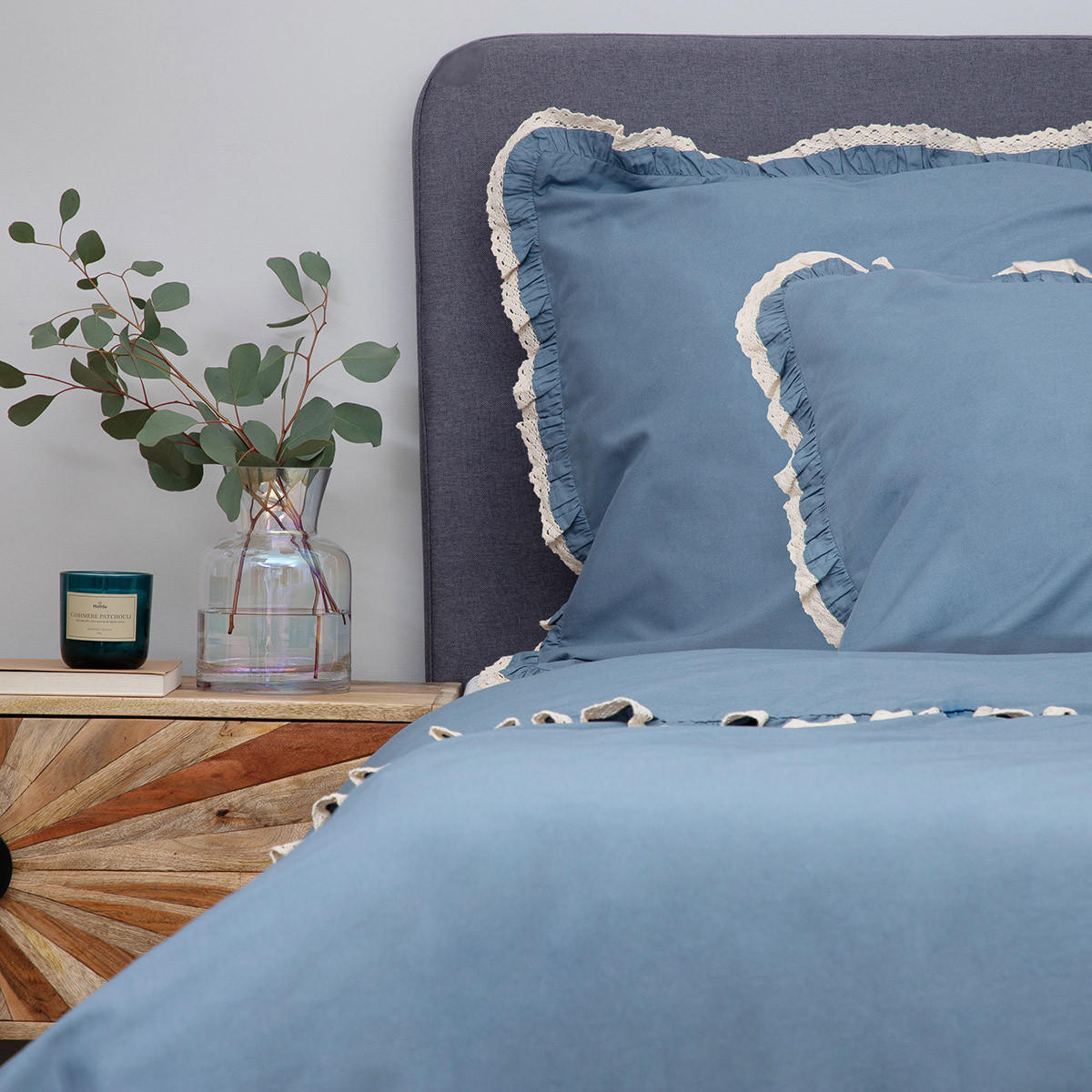 BETTWÄSCHE Moises blau 160/200 cm - Blau, Textil (160/200cm) - Homla