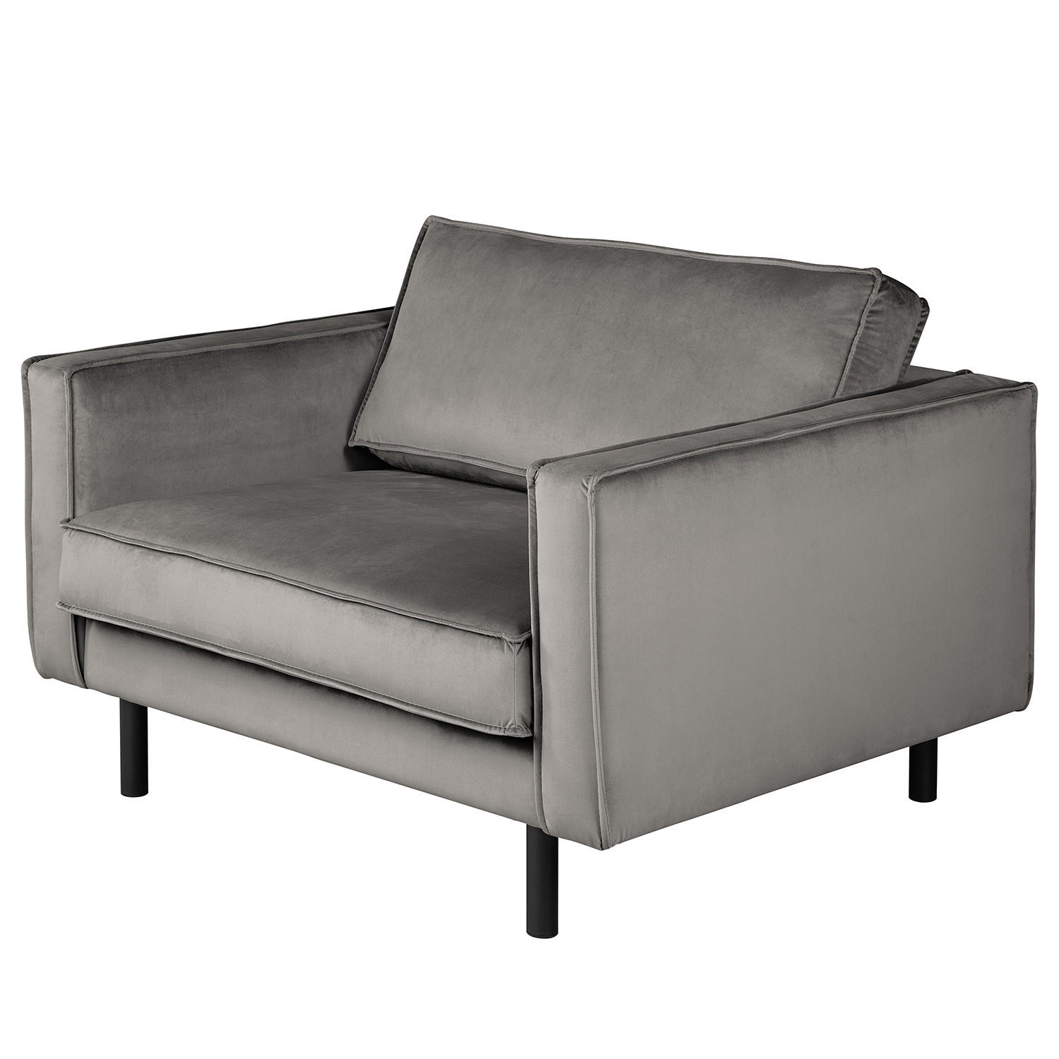XL SESSEL - Taupe/Schwarz, Textil/Metall (117/81/96cm) - home24