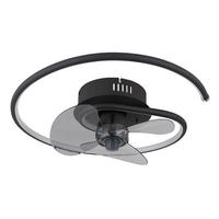 LED DECKENLEUCHTE Ventilator Metall Schwarz - Schwarz, Metall (45/45/13.9cm) - Globo Lighting